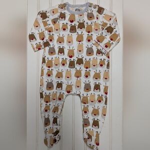 Mud Pie Festive Baby Bodysuit with Reindeer Design